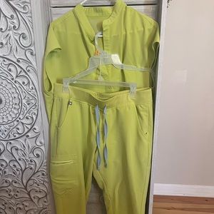 Figs Rafaela scrub set Citrine color. Large too and large petite pants.